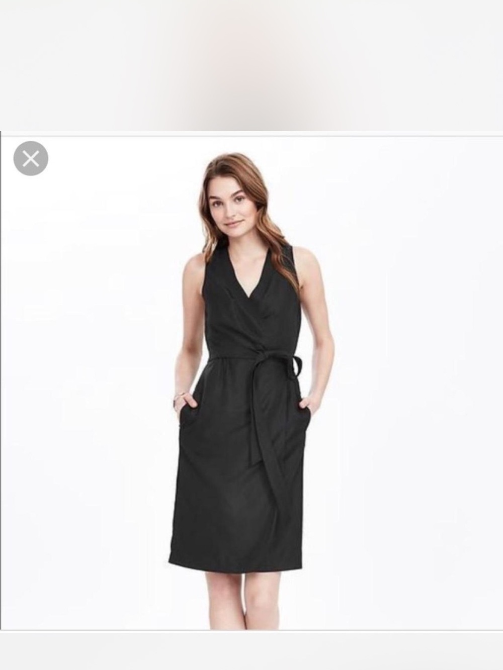 Banana Republic Black Sleeveless Wrap Dress